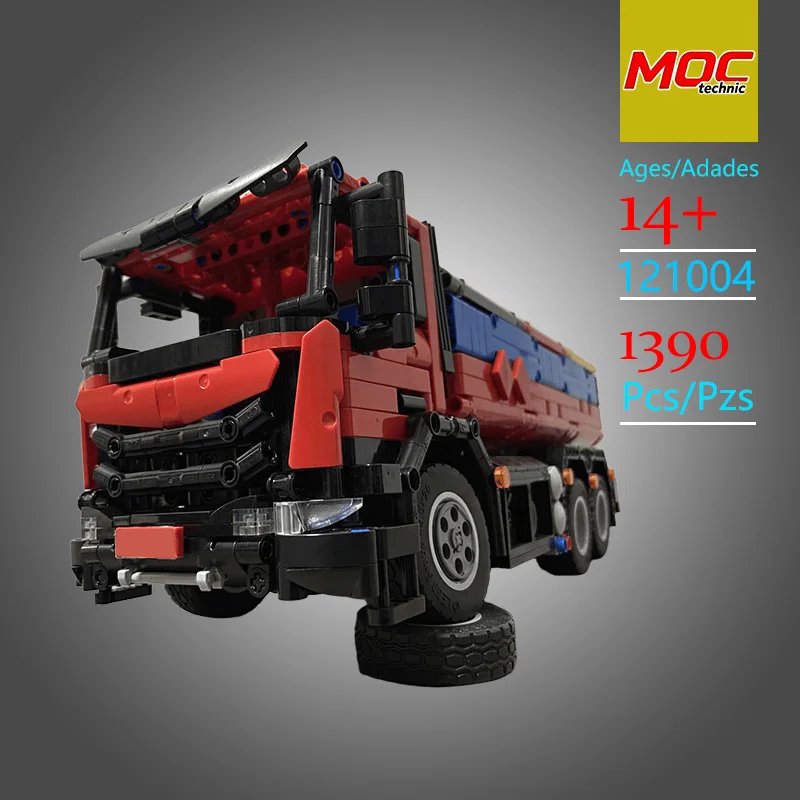 New Design MOC Two-color T-type  Transport Dump Truck Building Block model - Creative trendy toys - Top Choice Holiday gifts