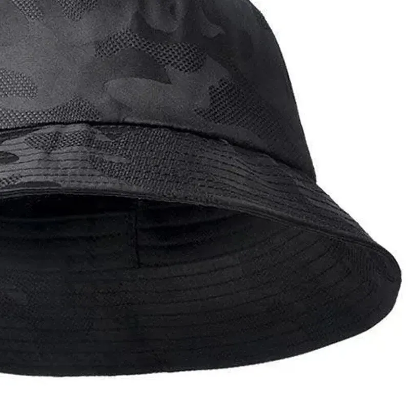 Unisex Black Camouflage Light Plate Bucket Hats Hip Hop Fishermen Caps Outdoor Casual Cap Sunscreen Hat