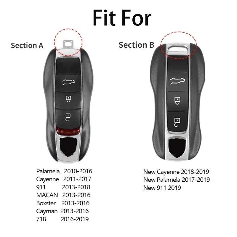 Einfarbig abs fernbedienung smart auto schlüssel etui abdeckung fob für porsche panamera macan 718 taycan 911 cayman boxster 9ya 971 zubehör