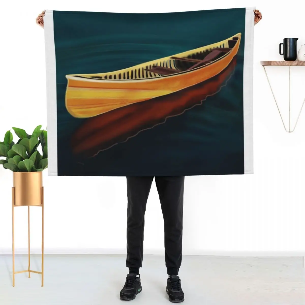 Canoe in Silence Throw Blanket Decoratives Warm Baby Softest Comforter Flannel Blankets