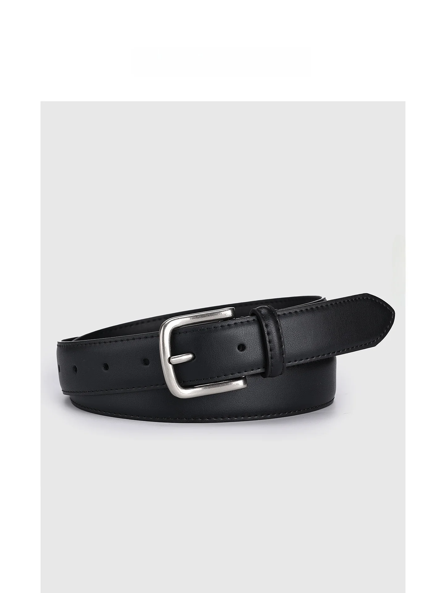 2026年春-レディース-本革ベルト-メタルバックル-シンプル-ブラック-おしゃれ-多用途-細身-韓国トレンド-ウエストベルト