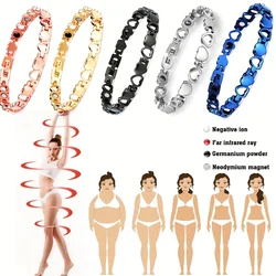 Healthy Magnetic Slimming Bracelet Fashionable Jewelry for Woman Man Weight Loss Bracelet Link Heart Shape Steel Chain Bracelet