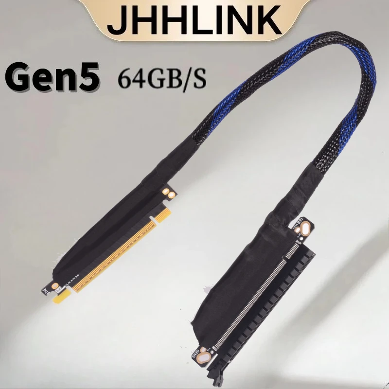 

64GB\S GEN 5 PCI-E 5.0 X16 Server External Graphics Card Extension Cable Lossless Server Braided Mesh Flexible GPU Adapter Cable