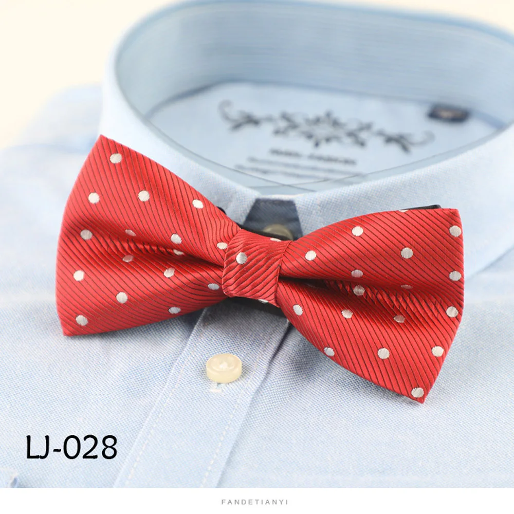 Classic Men Bow Ties Fashion Polyester Bowtie Woven Dot Checked Stripped Butterfly Wedding Mens Formal Butterfly