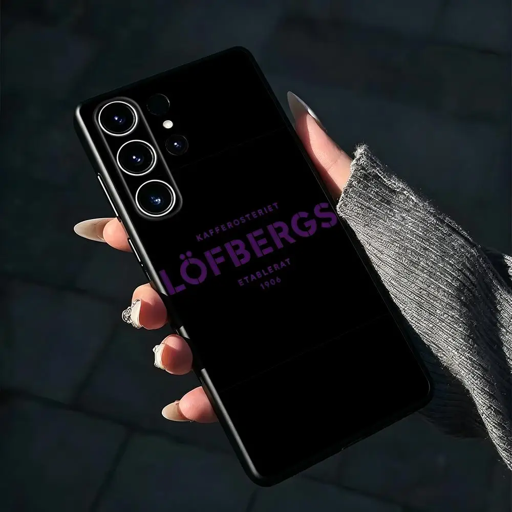 Coffee brand Lofbergs Phone Case For Samsung Galaxy S26 S25 S24 S23 S22 S21 S20 Plus Ultra Fold A Soft Black