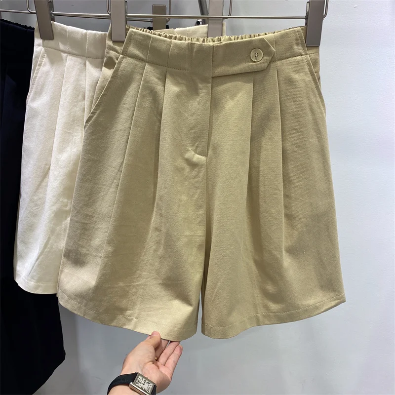 

Женские повседневные шорты-юбка с высокой талией, свободного кроя, в стиле рабочей одежды, широкие штанины 5 дюймов, летние, А-силуэт, из полиэстеровой смеси