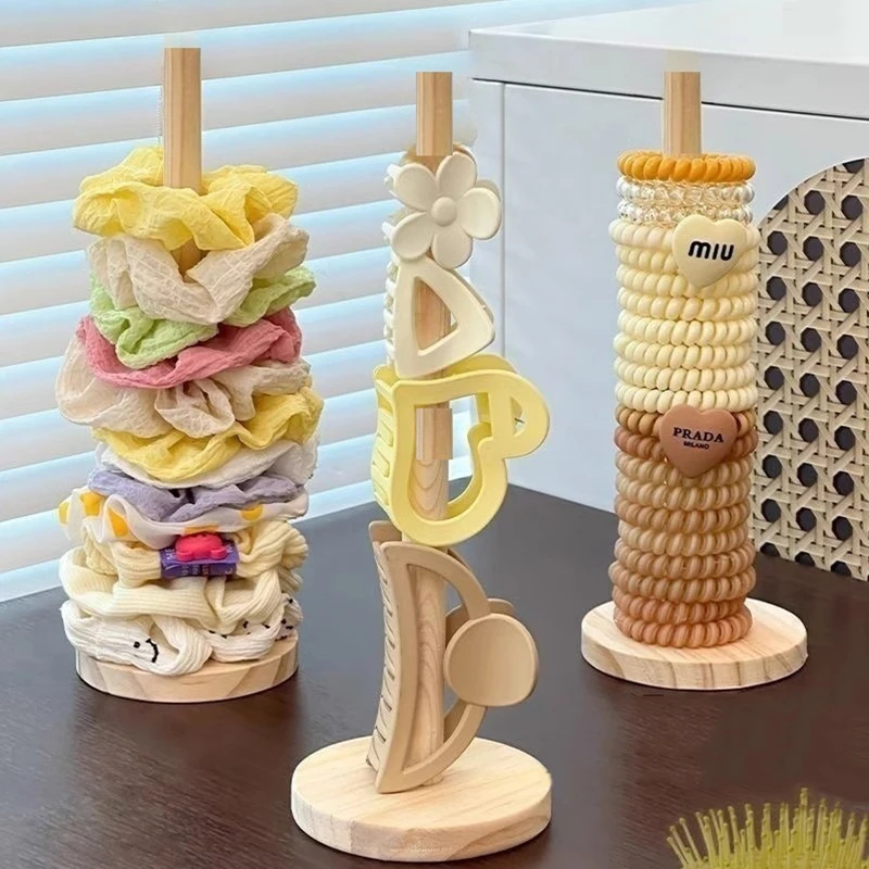 Vertical Bracelet Holder Wood Tabletop Bracelet Display Stand Bangle Display Holder for Watches Bracelets Scrunchies Hair Bands
