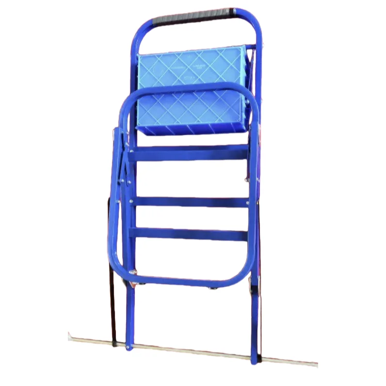 Immagine 5: Carrello Pieghevole Portatile in Alluminio con Piattaforma in Acciaio a Due Ruote per Surf, Pesca e Spiaggia