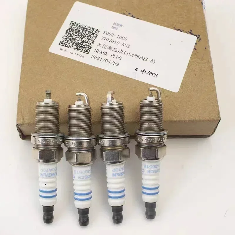 4pcs Dual Iridium Spark Plugs for Chinese CHANGAN CS75 CS95 SUV 1.8T 2.0 JL486 Engine Autocar motor part K002-1600