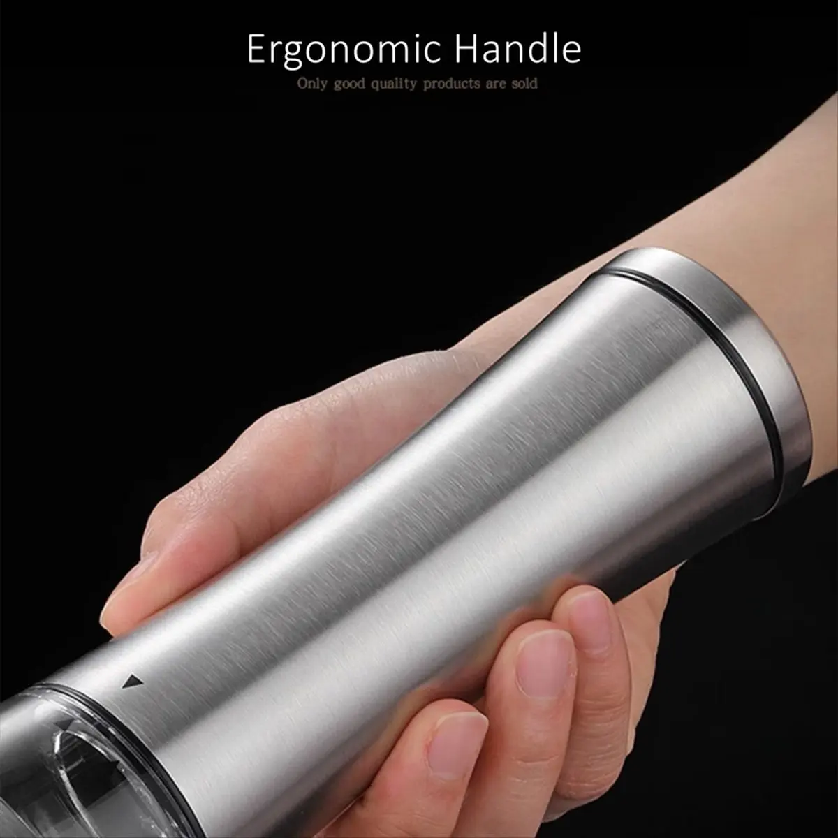 304 Stainless Steel Manual Pepper Grinder Adjustable Thickness Salt Mill Visible Kitchen Condiment Mincer &LICG