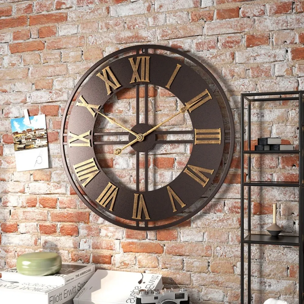 

Chinese Circular Wall Clock Digital Design Vintage Wall Clock Electron Fashion Living Room Klokken Wandklokken House Decoration