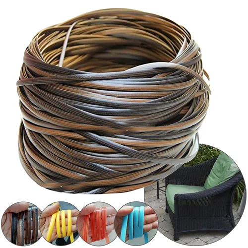 Imagen 2 del producto Ratán sintético de plástico de 32M, 250g, tejido de mimbre sintético de imitación de PE, Material de punto Diy para muebles de Patio, silla, reparación de mesa