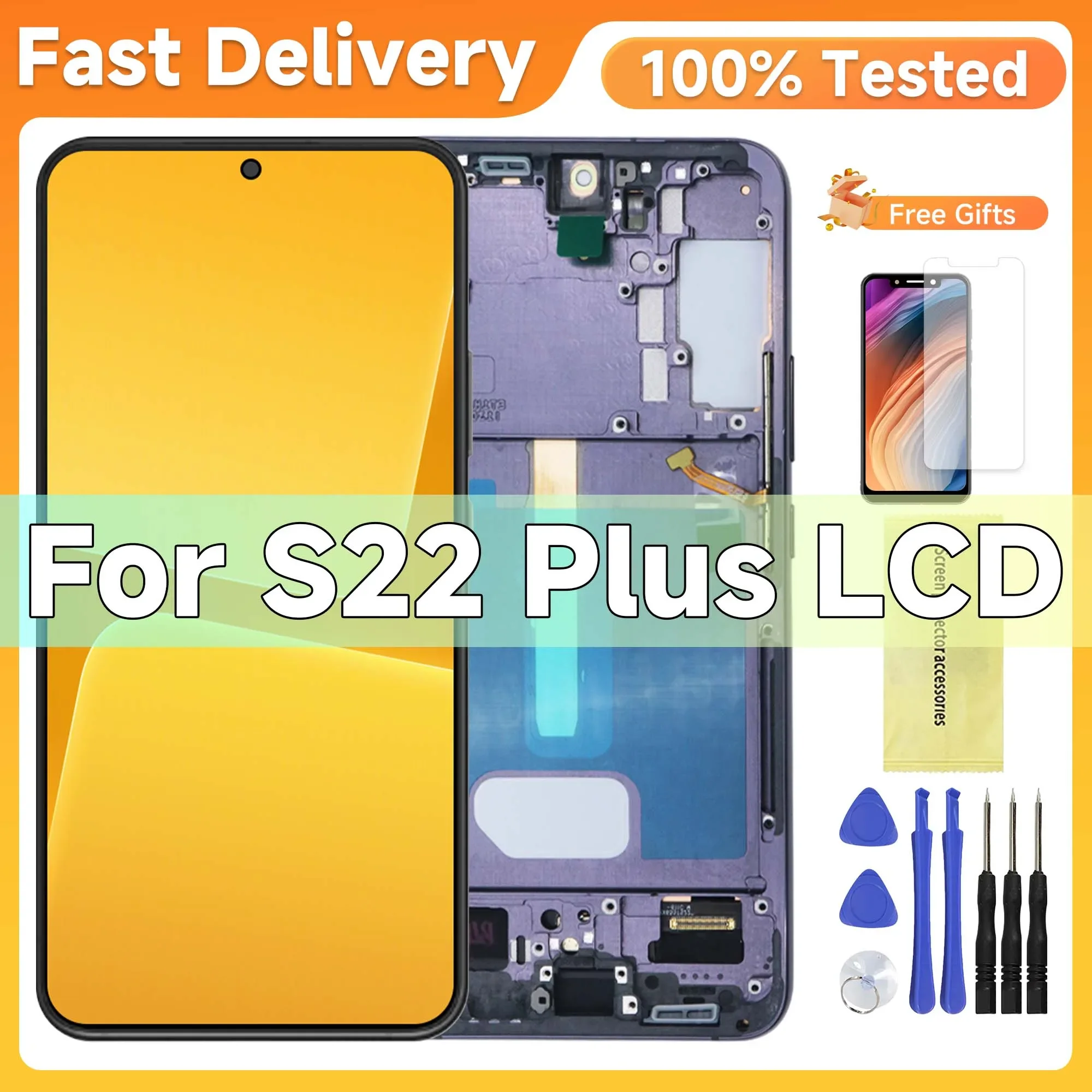 

TFT For Samsung S22 Plus S906B S906 S906W LCD with frame Display Touch Screen Digitizer Assembly Replacement For Samsung S22+ 5G