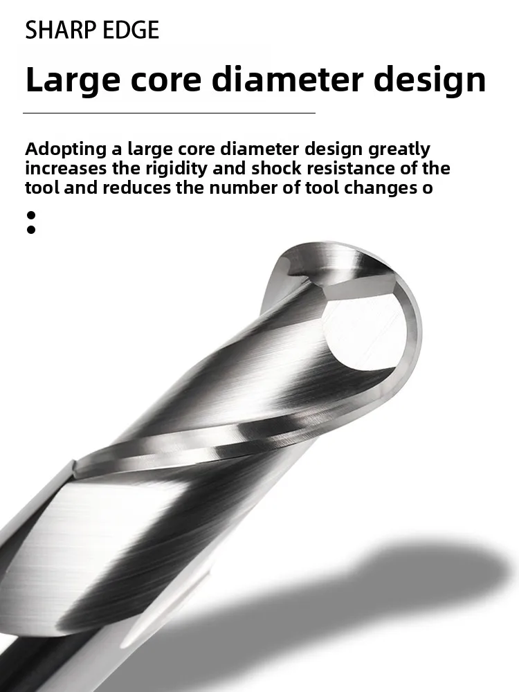 AZZKOR HRC55 Wolframstahl-Kugelfräser Hochglanz-Aluminiumfräser Legierungs-Kugelfräser CNC-Werkzeuge – Detail 2