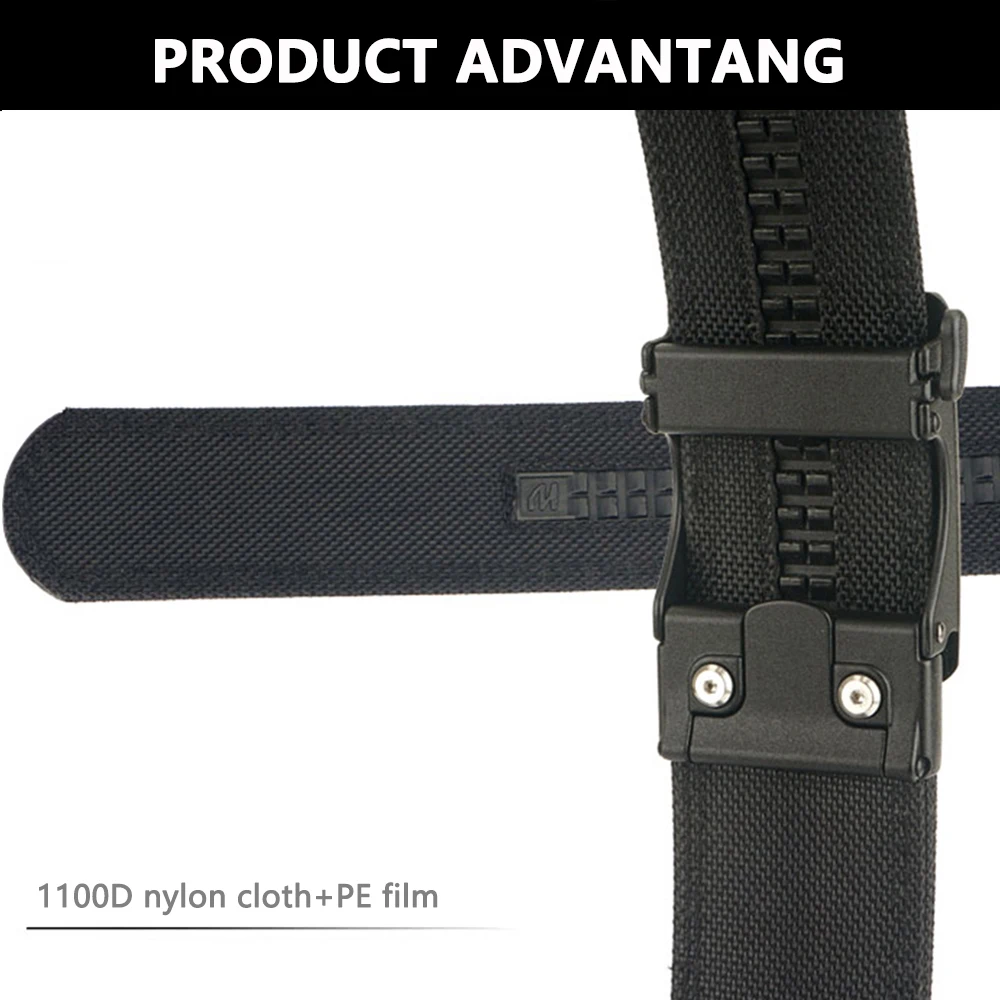 TUSHI 4.3cm Military Tactical Belt for Men Metal Automatic Buckle Thick Nylon Outdoor Hunting IPSC Gun Belt Casual Girdle Male