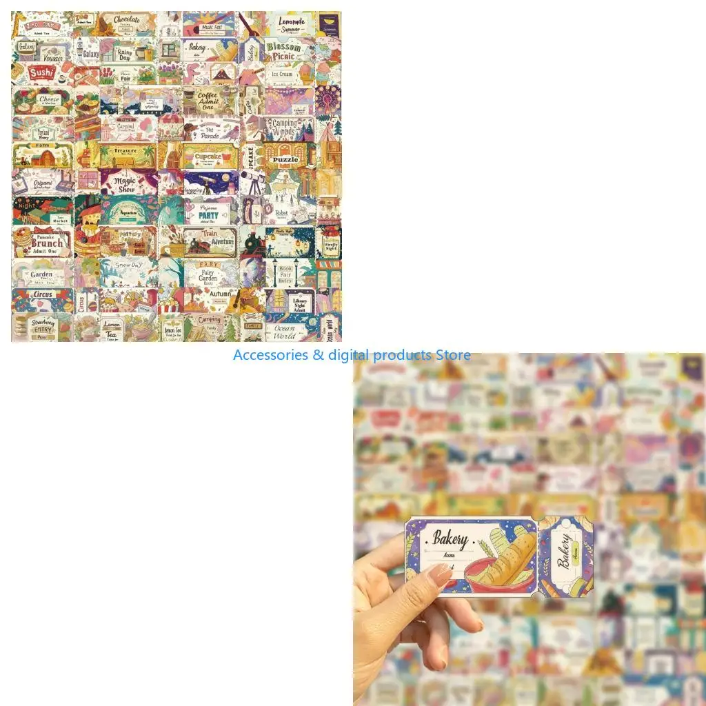 77JD Artistic Cartoon Stickers 50PCS PVC Waterproof Decals Travel Accessories Design