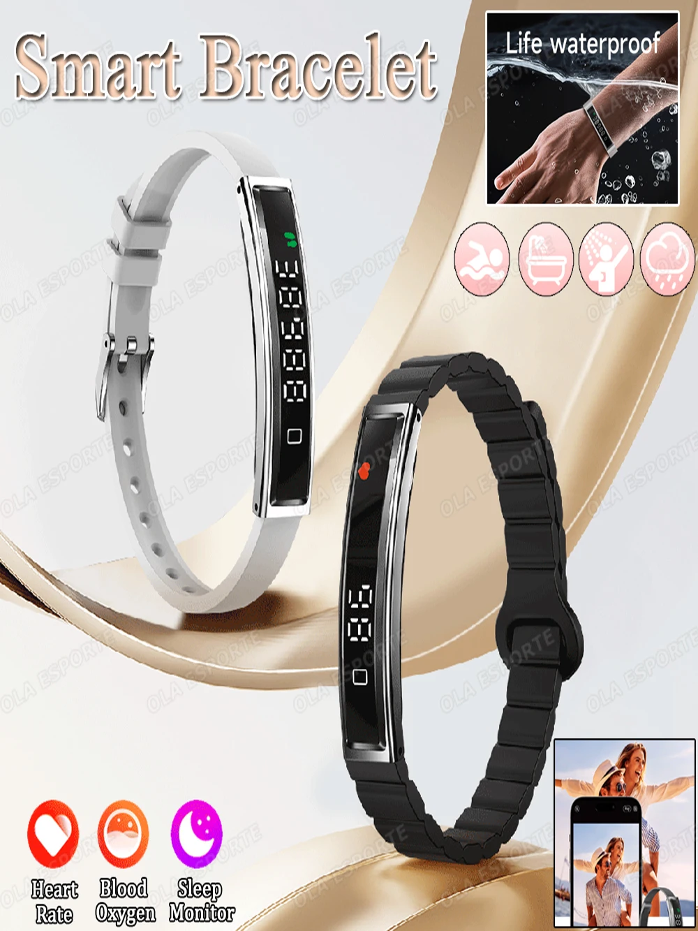 Nouveau sport étanche Bracelet intelligent contrôle des gestes fréquence cardiaque sang oxygène moniteur de sommeil podomètre écran Smartwatch 2025