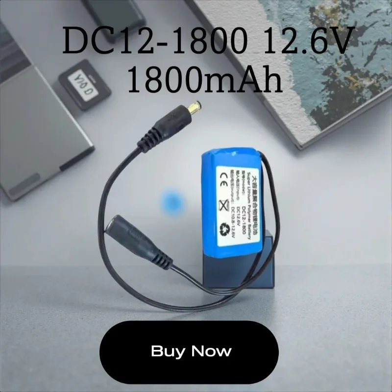 

DC12-1800 12.6V 1800mAh Rechargeable Polymer Lithium Battery Pack for Heating Clothing GPS Bluetooth Speaker LED Headlight