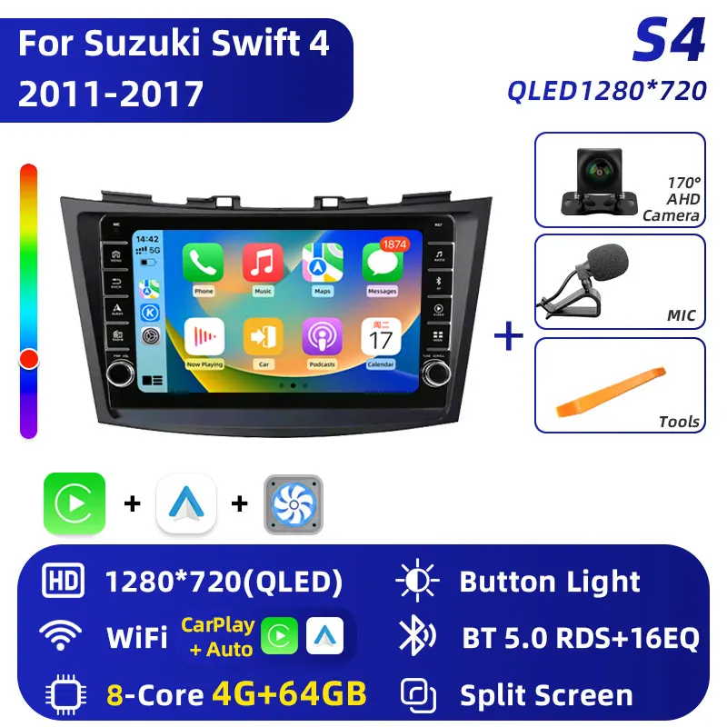 Android 16 Autoradio Stereo Voor Suzuki Swift 4 2011 2012 2013 2014-2016 Multimedia Video Player 2 Din auto Audio G Stereo Audio