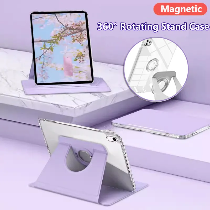 

Вращающийся чехол для IPad Air 13 дюймов 2024 Air5 4 3 2 1 10th 10,9 10,2 9th 8 7 Mini 6 9,7 6th 5th Pro 11 12,9, прозрачный акриловый телефон