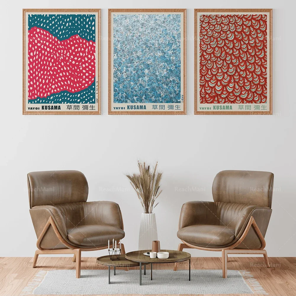 yayoi kusama prints, Japanese art infinite dot poster, modern home decoration wall art canvas canvas gift