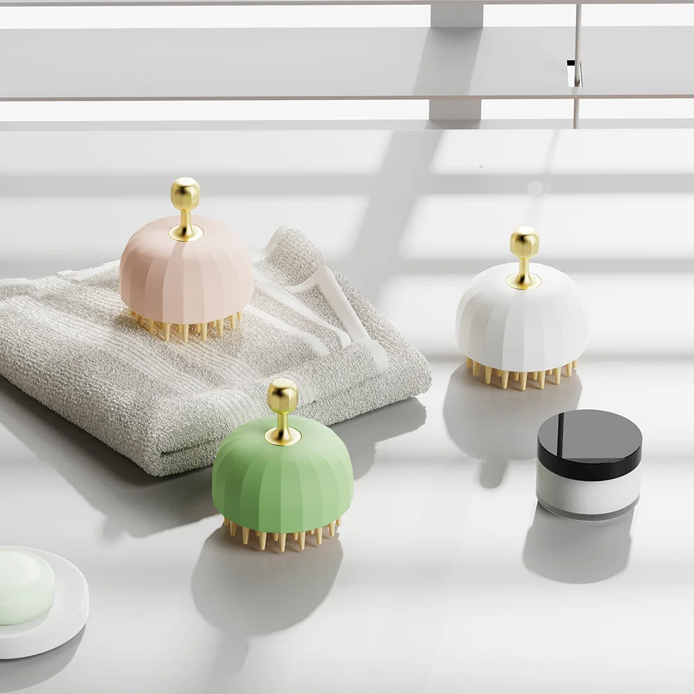 

TPR Massage Shampoo Brush Scalp Cleansing Massage Meridian Brush Gentle ScrubbingHead Brush Scalp Stop Itch Scratching