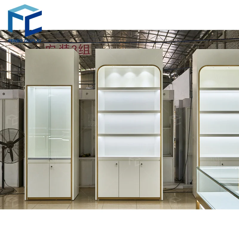 Custom.Custom معرض المجوهرات الحديثة قلادة اللون الأبيض ومتجر المجوهرات مضيئة جدار عرض متعدد الطبقات