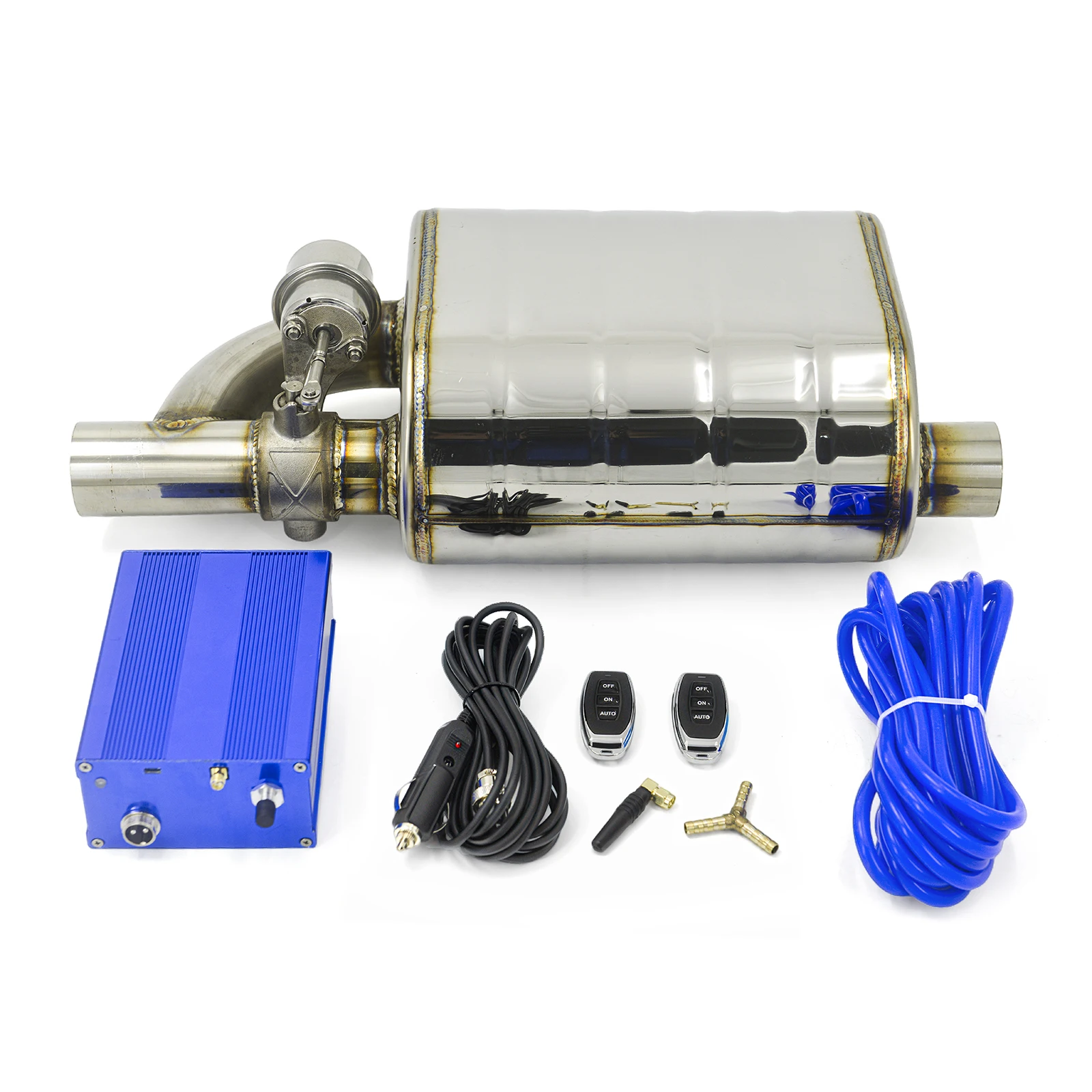 2/2.25/2.5/2.75/3 Inch Universal Exhaust Muffler With Dump Valve Stainless Steel Electric Exhaust Cutout Remote Control Set