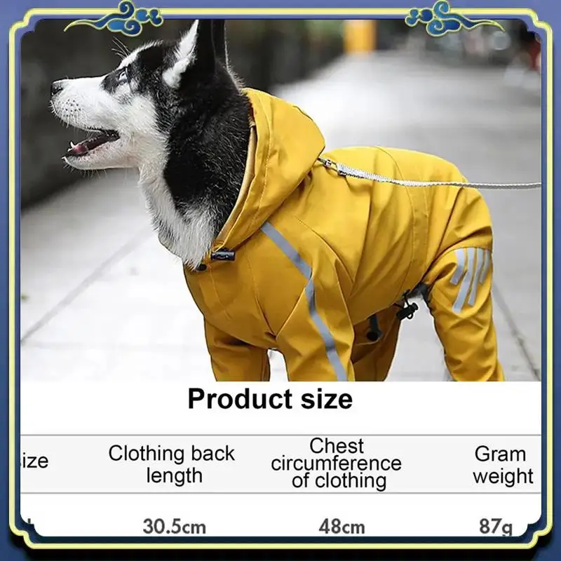 Latest Dog Rain Coat Waterproof Pet Rain Jacket Hooded Raincoats Lightweights Pet Rain Jacket Clothes 4 Legs Raincoats For Dogs - view 4