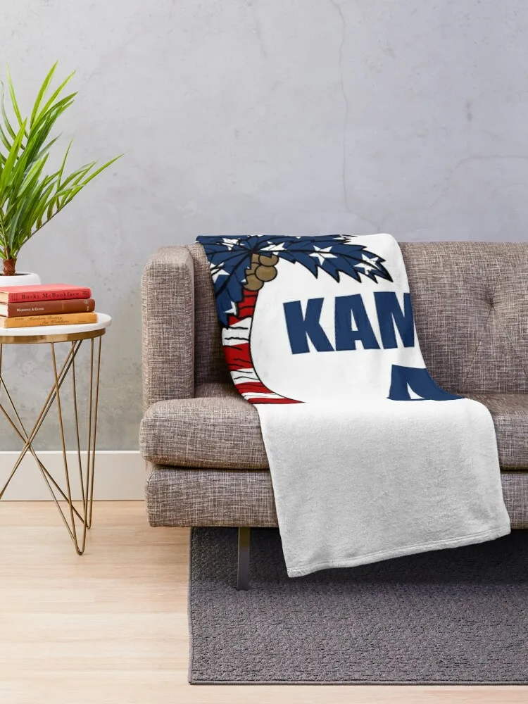 Kamala 47 Coconut Tree USA Flag Presidential Election Funny Throw Blanket Comforter Decorative Sofas Blankets