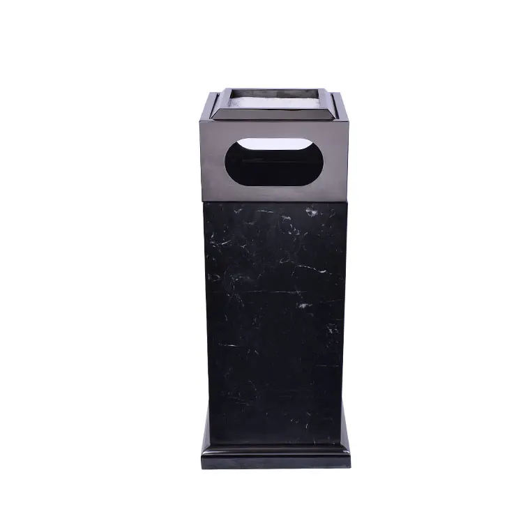 Fashionable Marble Waste Can 201 Stainless Steel Ashtray Bin Hotel Lobby Trash Bin/ Public Area Bins