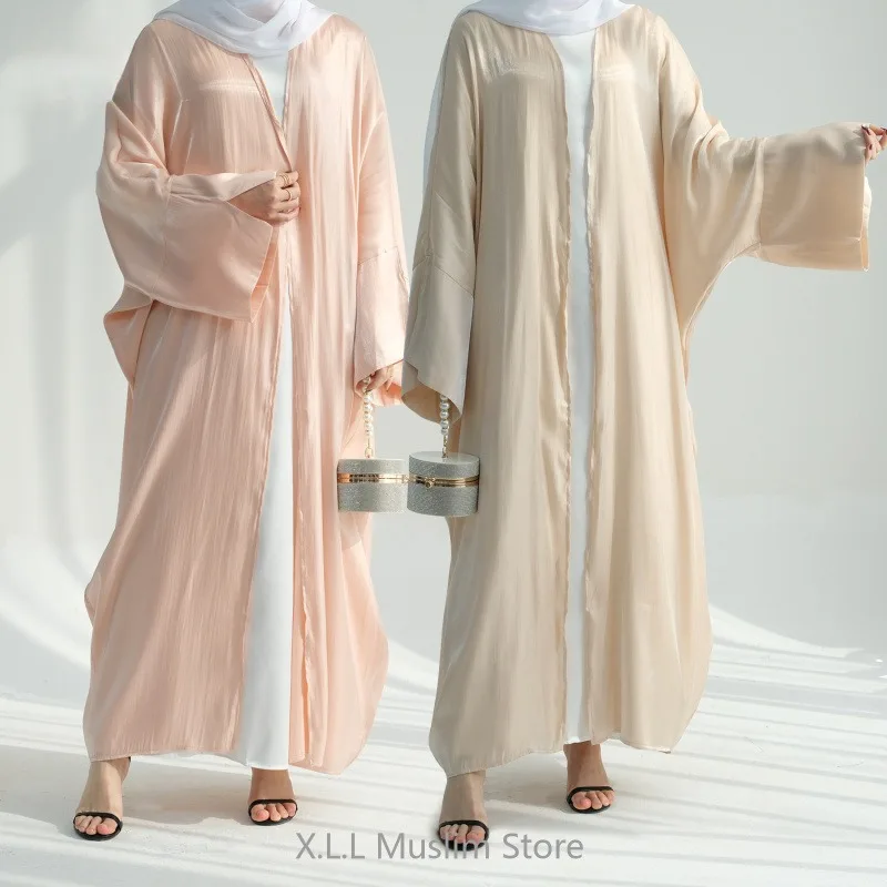 Elegant Shiny Open Abaya Dubai Luxury Women's Prayer Dresses Kebaya Kaftan Modest Fashion Turkey Islamic Muslim Robe Clothing