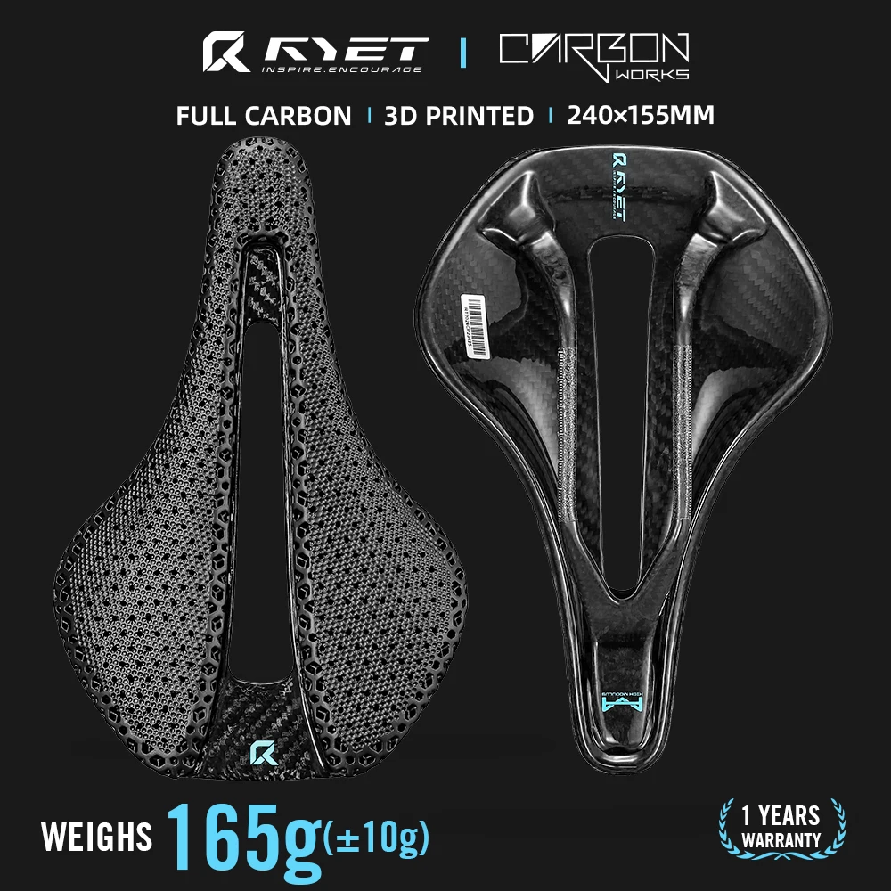 

RYET Full Carbon 3D Printed Bicycle Saddle Wide 120g 155/152mm 7*9 Bike Seating EVA Saddle Triathlon Road MTB Cycling Seat