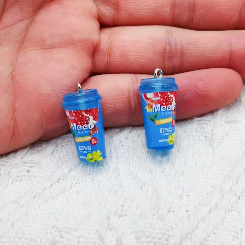 10pcs Plastic Popular Beverages Charm Juice Alcohol Lemon Water Bottles Jewelry Making Resin Pendants Mini Crafts image 4