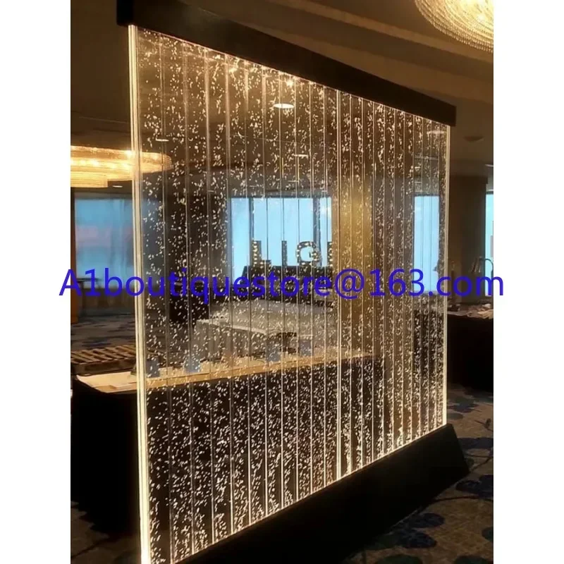 

Water curtain wall screen Large acrylic bubble wall Water landscaping fish tank