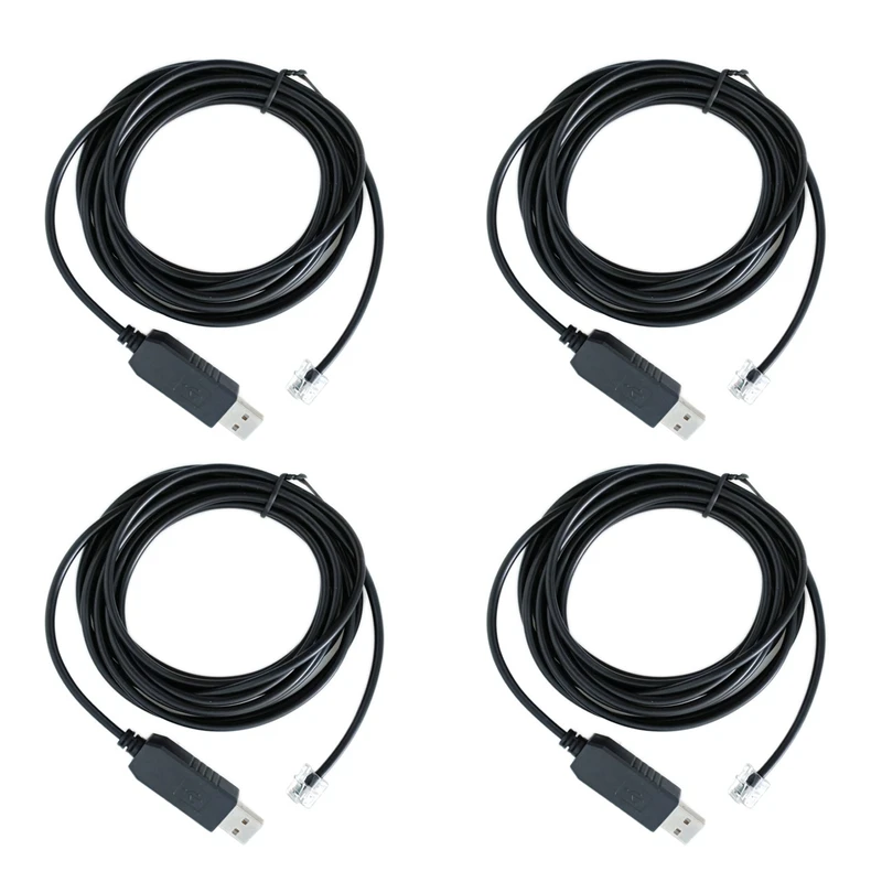 4X USB To Rj11 Rj12 6P4C Adapter Serial Control Cable EQMOD Cable For Az-Gti Mount Pc Connect For Hand Control Cable
