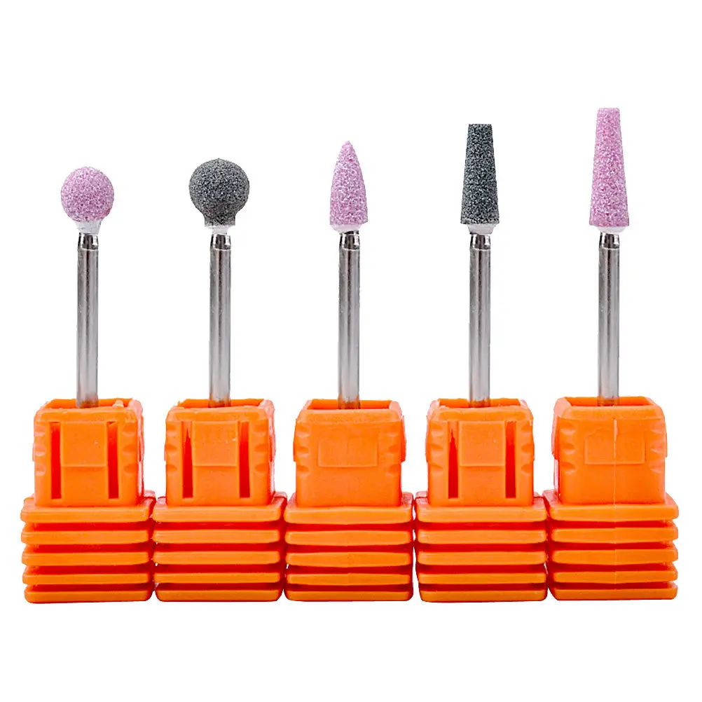 5Pcs Nail Drill Bits Set Rustproof Manicure Drill Bits Reshape Polish Remove Dead Skin Nail Grinding Heads for Finger Toe Nails