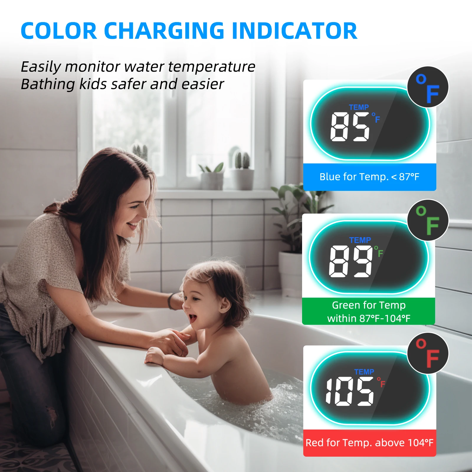 Upgraded Metal Shower Head Holder with LED Display Shower Thermometer for Handheld Shower Head Universal Shower Head Bracket