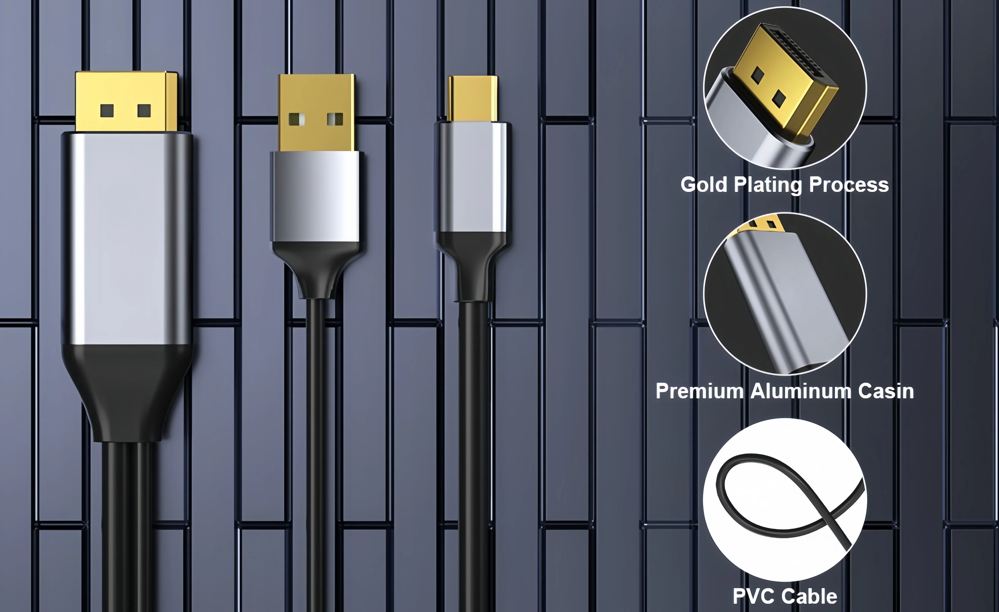 Ondersteunende aanraakfunctionaliteit DisplayPort naar USB-C-kabel 4K60Hz met USB-kabeladapter voor Nreal Air VR MacBook Pro/Air 2020