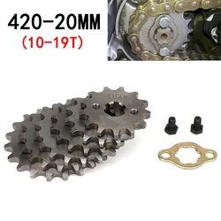 420#20MM 10 11 12 13 14 15 16 17 18 19T Toothed Sprocket&Fixed Plate Lock for 50-125cc Motorcycle Pit Dirt Bike ATV Go Kart Quad