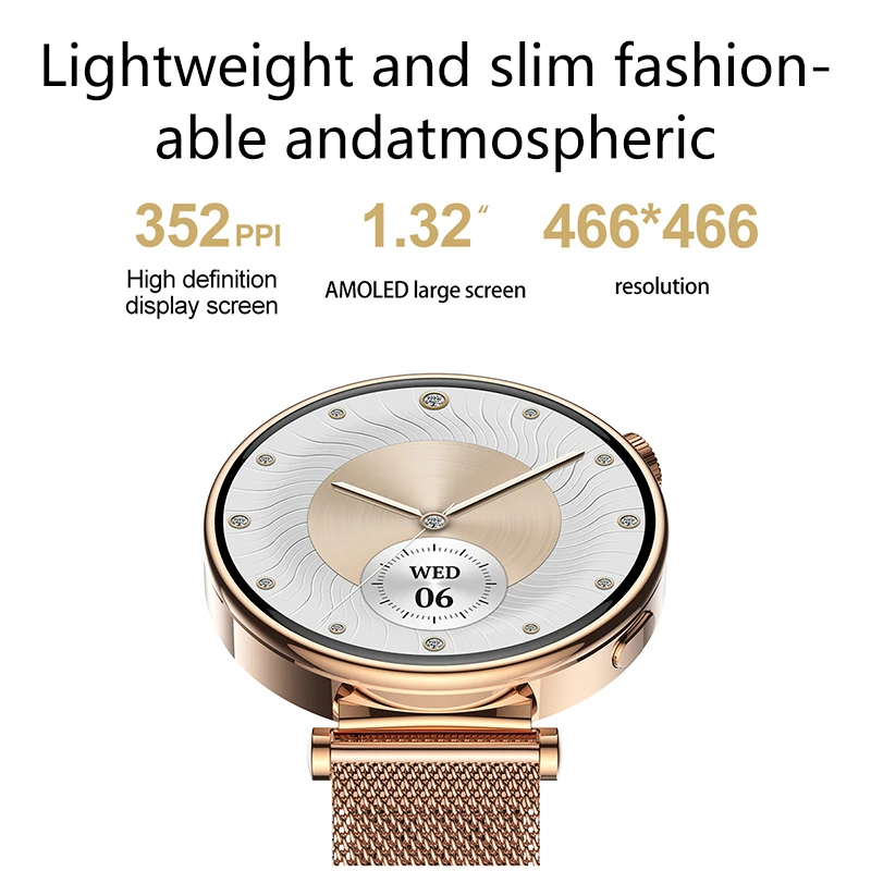 Smart Watch 1.32 Inch Color Screen Wireless Call Custom Dial Blood Oxygen Monitoring Android Phone Smart Watch Fashion Women