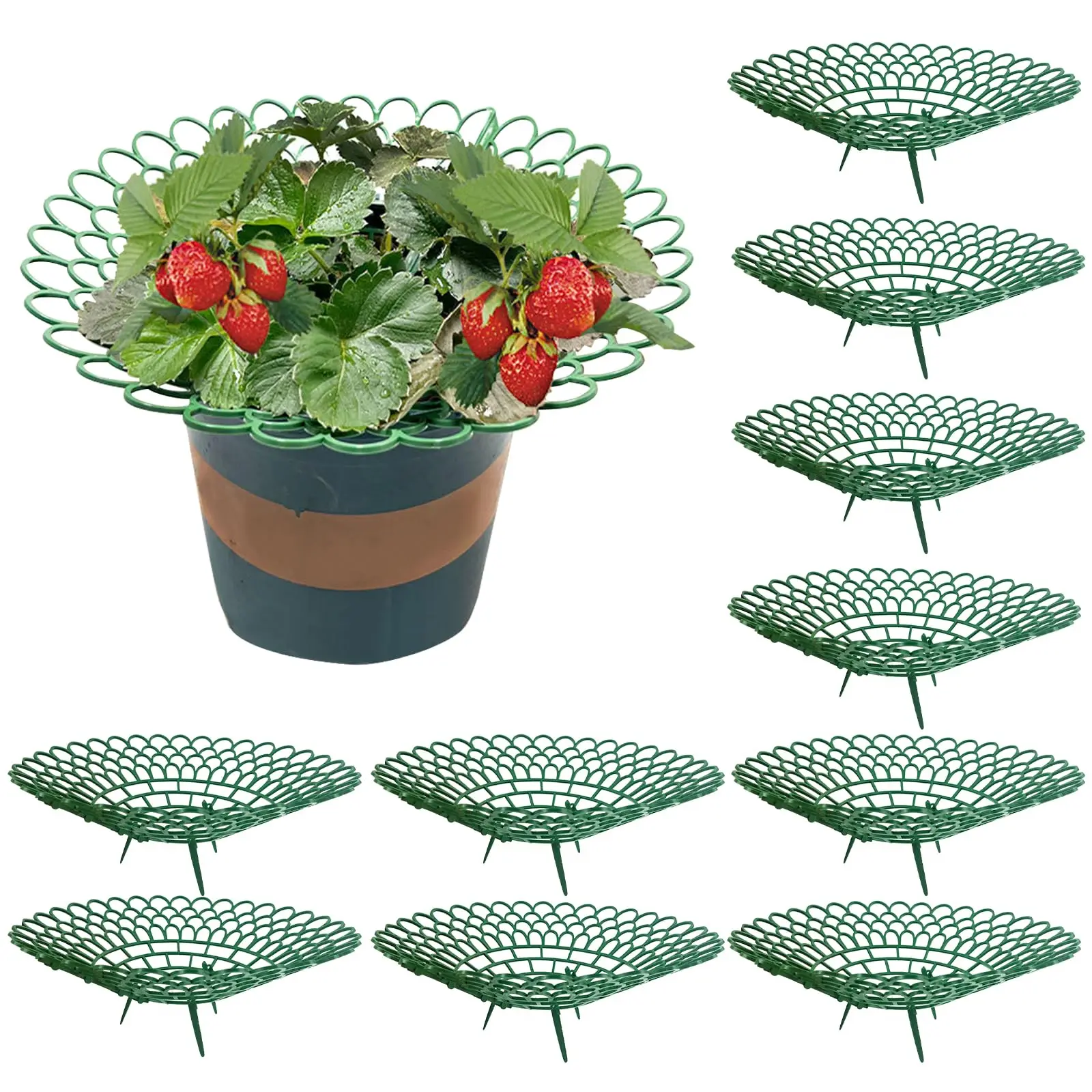 10PCS Strawberry Supports With 3 Sturdy Support Feet Keeping Plant Fruit Stand Vegetable Growing Rack Garden Tools