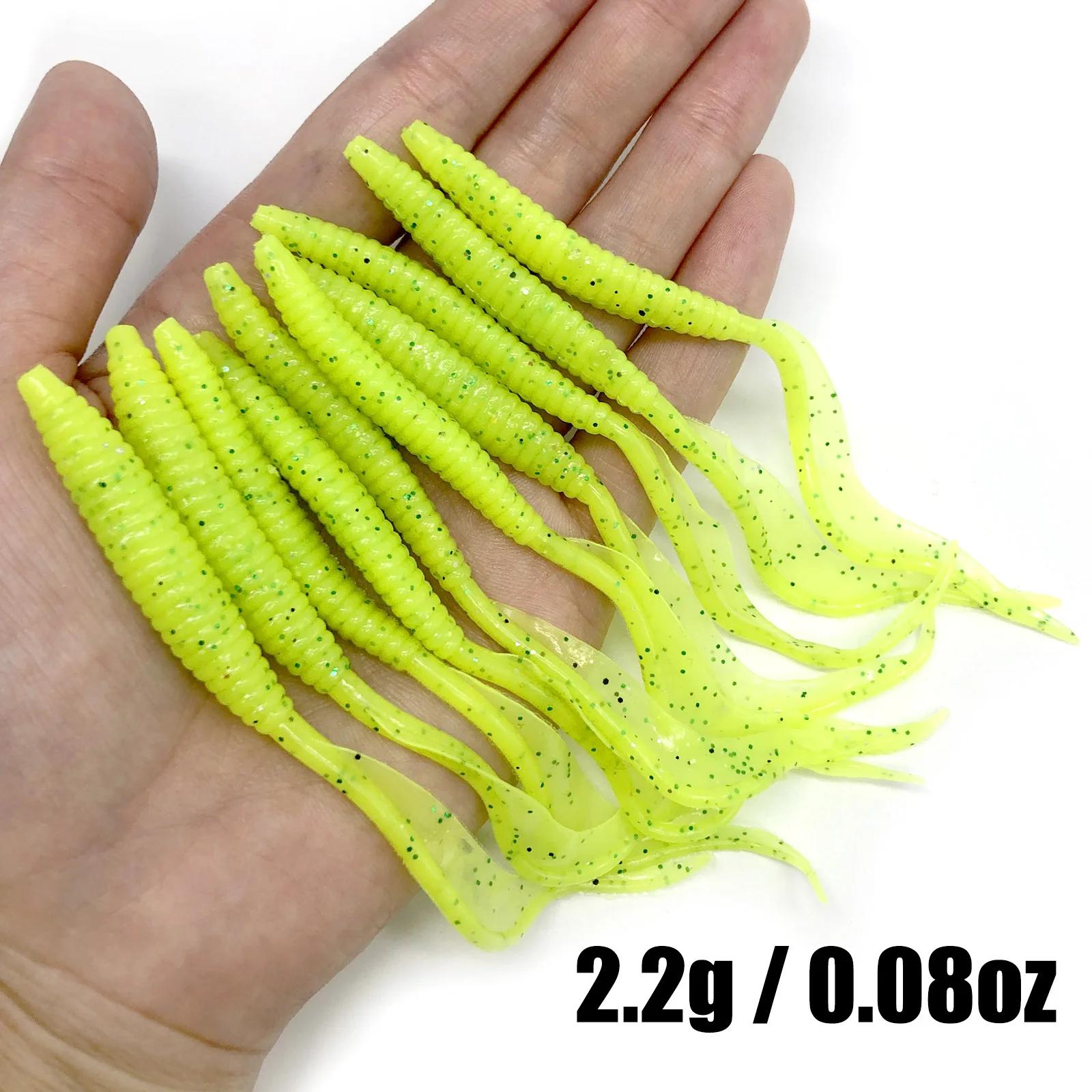 10 Stück/Set Lange Schwanzwürmer weiche Lockköder fischartige kunstliche Silikonköder für Barsch und Karpfen Leurre Fishing Lures lebensechte Angelköder flexible Lange Schwanzwürmer Lockköder 10 Stück/Packung – Detail 6