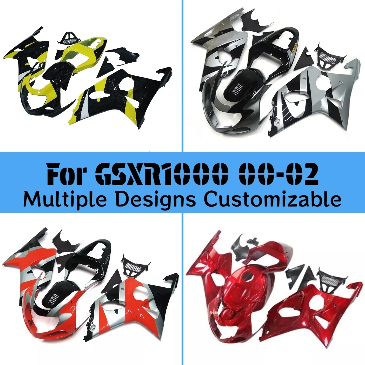 For GSXR1000 2000 2001 2002  ABS Fairings GSXR 1000 00 01 02 Motorcycle Injection Fairing Set Cover Parts Kit
