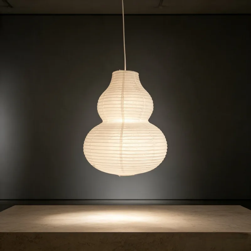 Creative Gourd Shaped Paper Pendant Light Vintage Modern Simple Berdroom Beside Chandeliers Study Hanging Lamps Home Decor Led