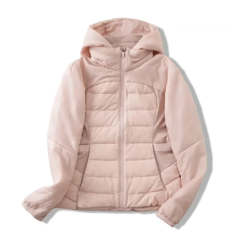 2025 Piumino con cappuccio da donna nuovo autunno/inverno Tessuto impermeabile Cappotto sportivo per il tempo libero da corsa all'aperto Qualità leggera di lusso