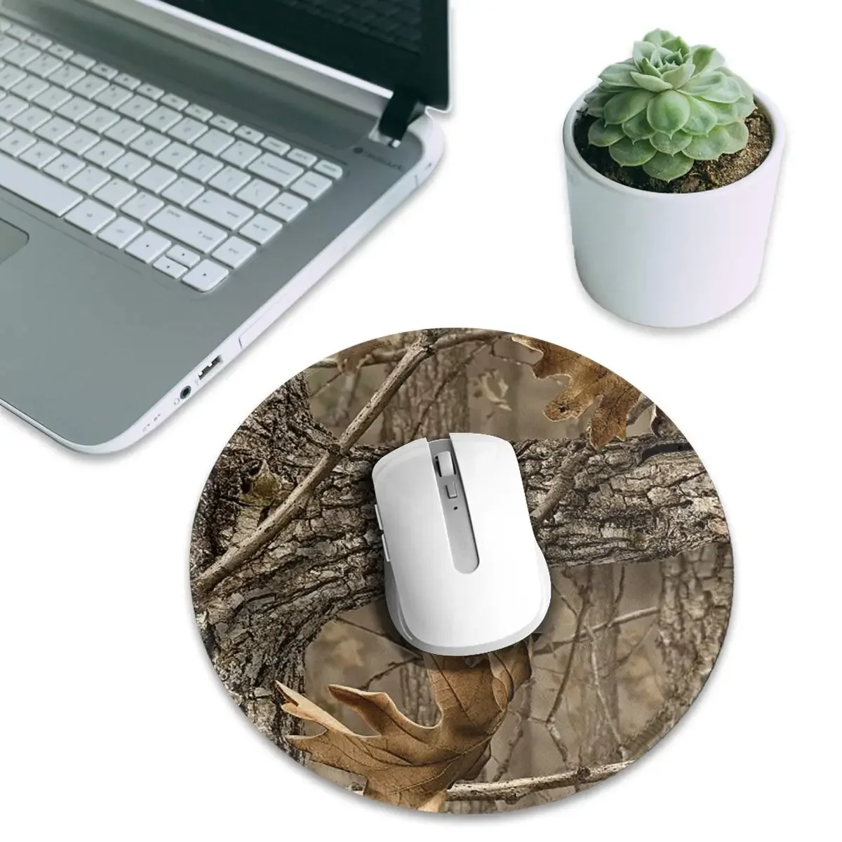 Camouflage Real Tree Realtree Hunter Camo Pattern Round Mouse Pad Computer Keyboard Mouse Mat Gaming PC Desk Mat