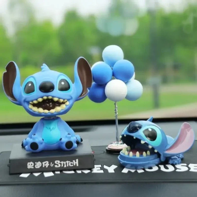 

Lilo & Stitch Car Ornaments Bobblehead Figurines Kawaii Interior Decor Automotive Dashboard Anime Pokemon Pikachu Accessories