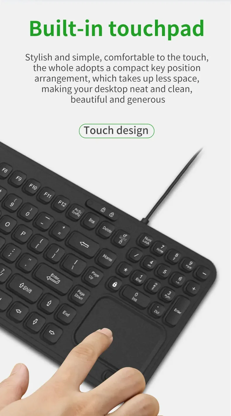 IP68 waterproof silicone rubber computer keyboard for