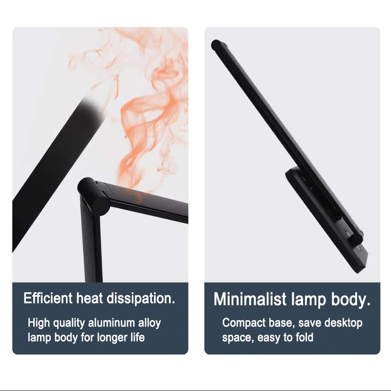 LED USB Charging Lamp Touch Folding Table Portable 3Color Work Office Rechargeable Wireless Phone Charger Light for Bedroom